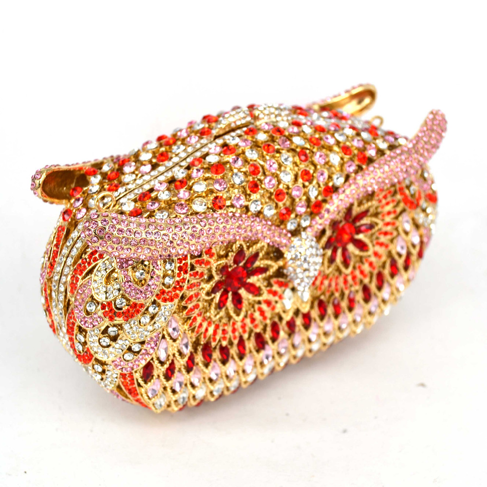 Chaliwini Animal Designer Owl Clutch Evening Bag Crystal Luxury Wedding Purse lovely Diamond Chain Women Handbags