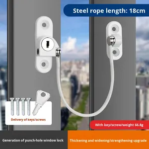 Thiết kế hiện đại khóa cửa sổ bằng thép không gỉ để sử dụng tại nhà khóa kéo khoan an toàn trẻ em chống trộm cài đặt vít - Product Image 3
