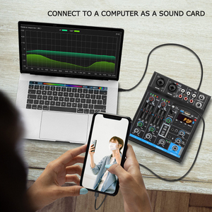 U8มืออาชีพ4ช่อง BT การ์ดเสียงคอมพิวเตอร์บ้านวงประสิทธิภาพการบันทึกเวที USB ขนาดเล็กผสม - Product Image 6