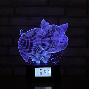 Multifunzione Smart Home Lights lampada Base orologio 7 colori LED telecomando luce notturna - Product Image 1