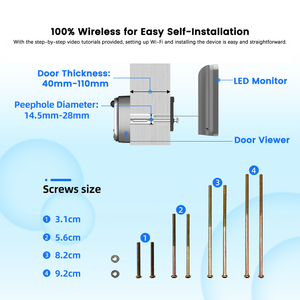 Mini sistema de intercomunicación con cámara de timbre de vídeo de seguridad para el hogar con Audio y vídeo para vigilancia para comodidad de seguridad de puerta delantera - Product Image 6