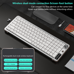 Wireless Dual Mode Scissor Foot Structure Silent <strong>Keyboard</strong> <strong>Multimedia</strong> Knob TYPE-C Charging Wireless Office <strong>Keyboard</strong> - Product Image 4