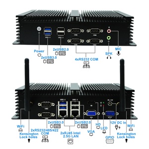 Eglobal Fanless Mini PC I7 4578U I5 4278U <strong>Embedded</strong> Industrial 2 LAN 6*<strong>RS232</strong> COM WIN 10 Desktop <strong>Computer</strong> 2 LAN 4578U 4278U I7 I5 - Product Image 5