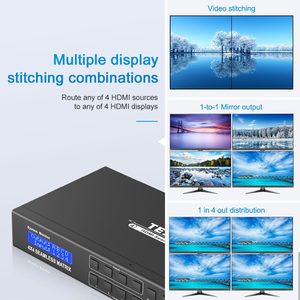 TESmart矩阵切换器分辨率3840x2160 @ 30Hz 4x4 HDMI无缝矩阵，带视频墙，用于安全系统矩阵开关 - Product Image 3