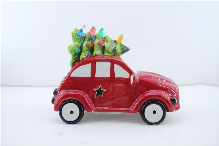 Hot sale LED Christmas decoration statue ceramic cactus ornament handmade mold gifts & crafts for sculptures home decoration