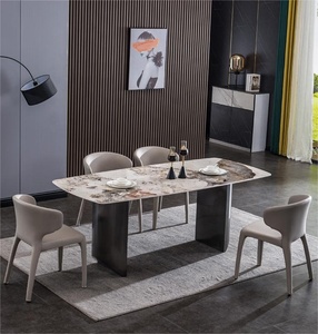 Mesa de comedor y silla de gama alta, combinación de placa de roca ligera para el hogar, mesa rectangular moderna sencilla, venta al por mayor - Product Image 4