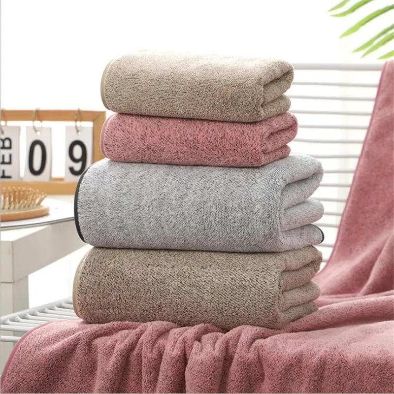 Set di asciugamani da bagno in fibra di carbonio di bambù assorbente forte Set di asciugamani da bagno in velluto di corallo carbone di bambù