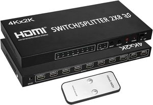2X8 <strong>HDMI</strong> Splitter Full HD 4K 3D Video <strong>HDMI</strong> <strong>Switcher</strong> 2x8 Split <strong>2</strong> in <strong>8</strong> Out Dual Display for PS3 Xbox PC to HD TV Monitor Projector - Product Image 4