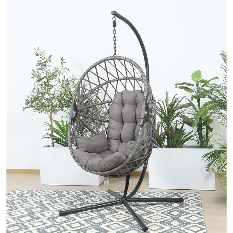 Custom modern outdoor furniture metal egg hanging swing chair carton package hammock chair