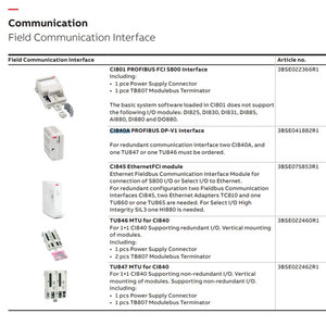 A B-b AC 800M <strong>Controller</strong> Modbus <strong>TCP</strong> Interface CI868AK01 CI867A TP867 CI867AK01 CI854 TP854 CI854AK01 Ethernet Communication - Product Image 6
