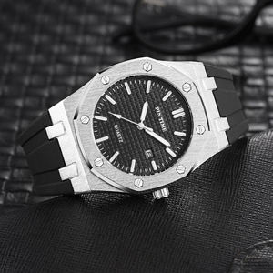 Private Label Herren Quarzuhren Silikon armband Herren Handgelenk Luxus uhr Gold legierung Handuhr für Herren