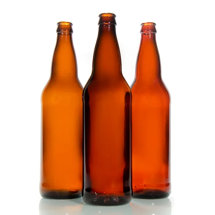 Hot selling Amber Dark Brown Beer Cider Juice Glass Bottle 250 Ml 300 Ml 330 Ml 500 Ml 650 Ml 750 Ml 1000 Ml Empty Glass Bottle