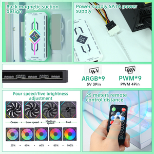 Pupazzo di neve 5V ARGB PWM ventola Controller con luce di sincronizzazione luminosa telecomando Hub Splitter Extender per Custom PC build - Product Image 6