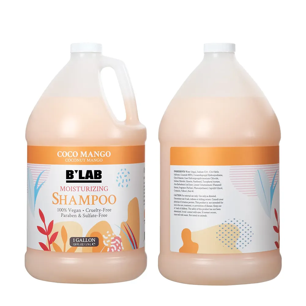 Private Label Haarpflege Shampoo Lieferant für Gallonen Shampoo und Conditioner Feuchtigkeit Kokosöl Shampoo Bulk