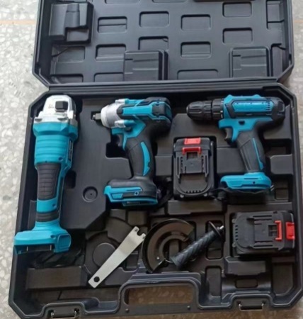 Angle grinder electric wrench brush electric drill three-piece set of