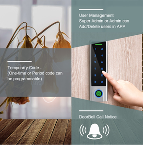 Controllo di accesso della tastiera di tocco dell'impronta digitale della carta Rfid biometrica astuta impermeabile Tuya dell'oem Ip66 della fabbrica con il campanello - Product Image 4