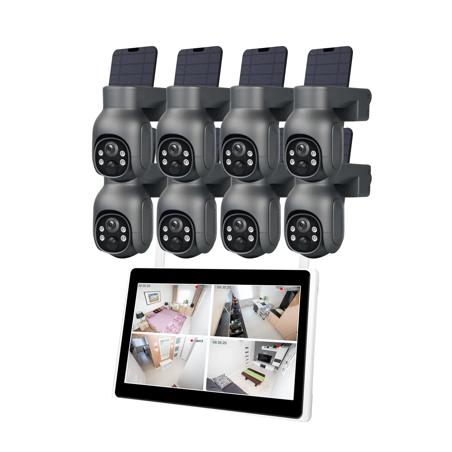 Kabellose Sicherheit CCTV Kamera automatische menschliche Überwachung WLAN Ptz 10,1 Zoll Monitor Überwachungskamerasystem