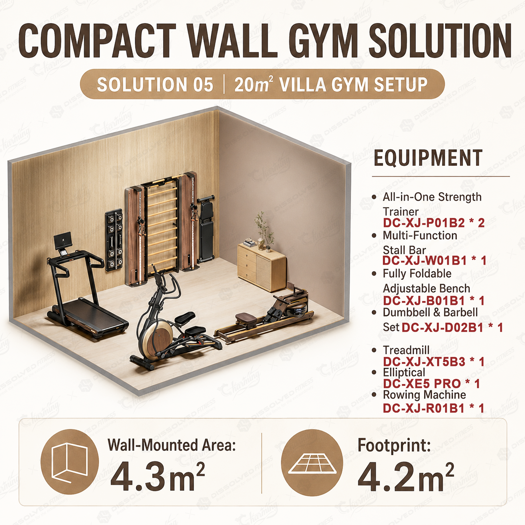 negro 20㎡ CONFIGURACIÓN DE GIMNASIO EN VILLA