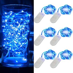 2m 20leds mini CR2032 pulsante a batteria fata led filo di rame luci stringa per artigianato e decorazioni per la casa