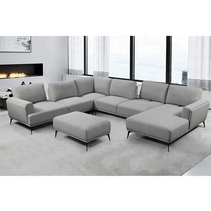 Tianhang mobilya U şekilli ayarlanabilir kafalık yastık Nordic kumaş oturma odası kanepe osmanlı ile özelleştirilmiş kanepe mobilya