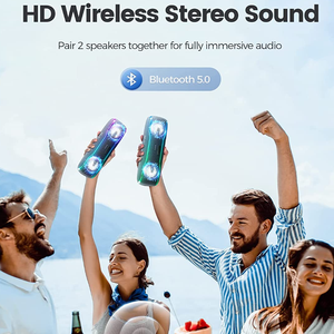 F10c IPX7户外无线扬声器10w纺织网眼蓝牙扬声器，带彩色闪光灯 - Product Image 6