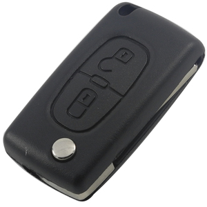 HU83 Flip anahtar kutu ile araç tuşları 2-Button tasarım CE0523 itmeli anahtar pil tutucu olmadan oluk UV baskılı Metal daire ile - Product Image 3