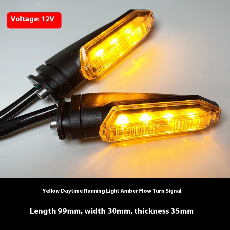 Yellow daytime running light, yellow flowing turn signal light