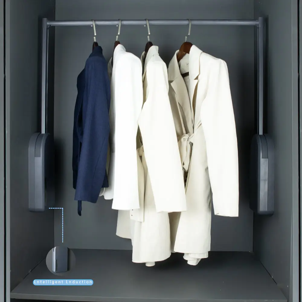 Custom Made ayarlanabilir yükseklik mobilya dolap asansör çok yönlü kullanım aşağı çekin giysi ray dokunmatik kontrol dolap dolap asansörler