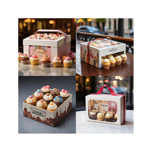 Luxury Custom Drawer Elegant Ribbon Handle Fruit Snack Big Cookies Gift Clear Flower Cake Box for Birthday or Valentines <strong>Day</strong> - Product Image 3