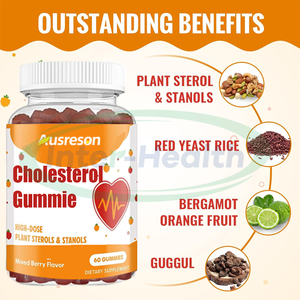 Ausreson <span class=keywords><strong>cholesterol</strong></span> hỗ trợ Gummies chế độ ăn uống bổ sung hỗn hợp Berry hương vị <span class=keywords><strong>cholesterol</strong></span> phức tạp Gummies - Product Image 2