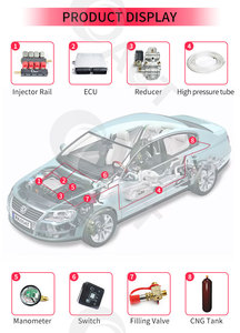 CNG/LPG Autogas Abgeschlossenes Kit für sequentielles Einspritz system/Mehr punkts ystem 8 Zylinder Dual Fuels Factory