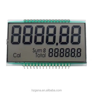 Kunden spezifischer TN12-Digit 7-Segment LCD-Anzeige schwarzer Hintergrund mit weißem Text für industrielle Anzeige instrument ierung - Product Image 2