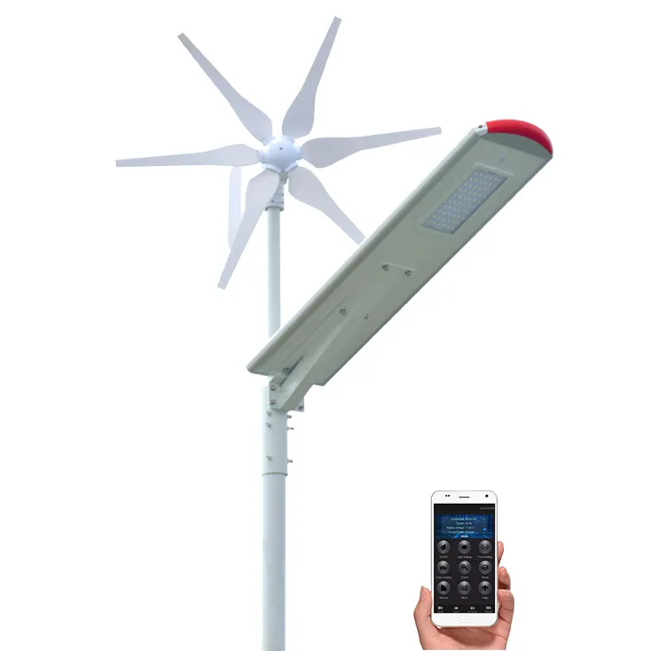 2020 nuovo modello di sensore PIR IP65 CE outdoor batteria al litio led 40W Ibrido del vento e della lampada di via solare