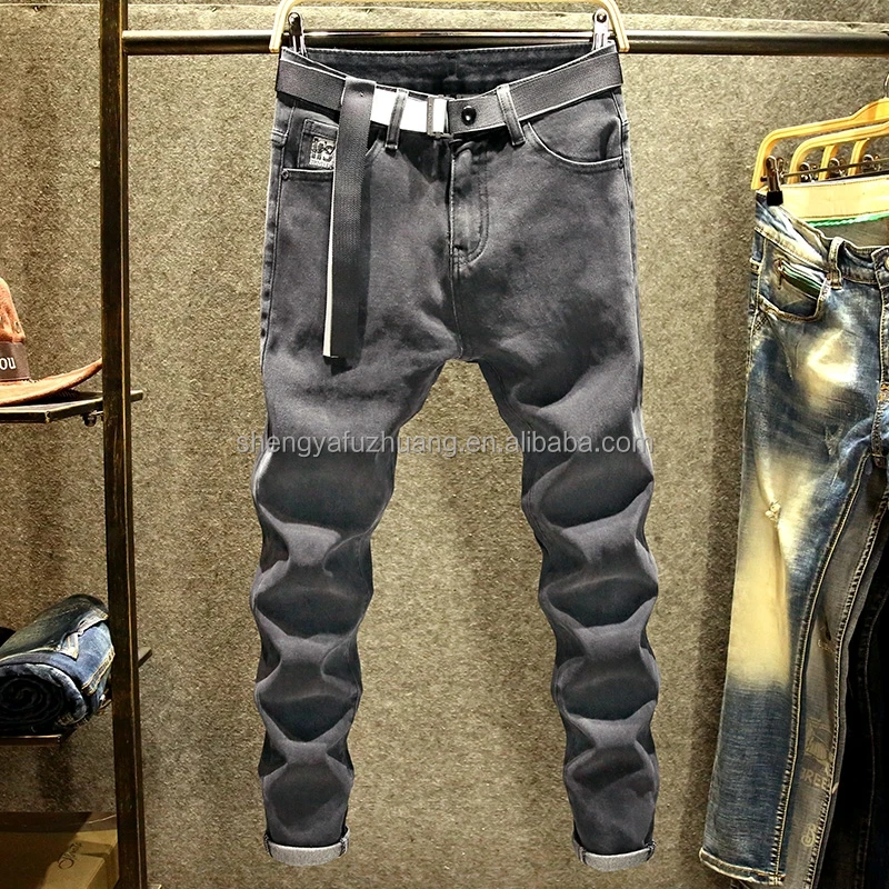 2022 New Men's fashion Stretch Rip skinny jeans cheap Men's zipper jeans
