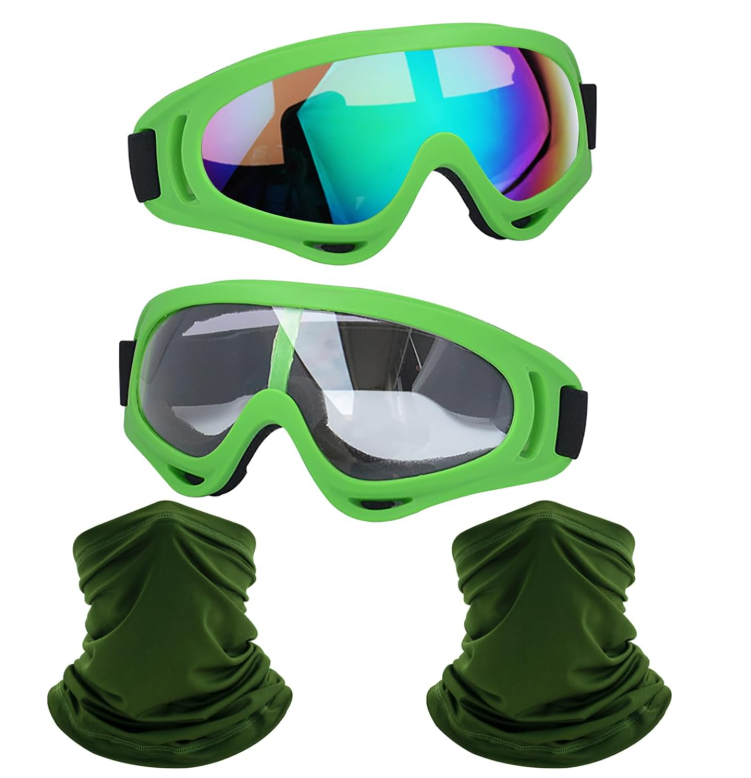 1 paire de lunettes + 1 masque Vert-Foncé