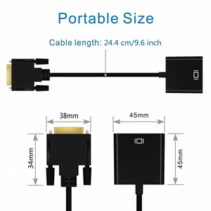 OEM Full 1080P <strong>DVi</strong> <strong>VGA</strong> Converter Video Adapter Cable for Computer Monitor Projector Male Female Frequency Splitters Converters - Product Image 4