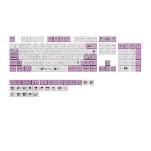 Tecla de perfil de cereja com 125 teclas, conjunto de teclado mecânico de subolmação de tintura de pbt japonês