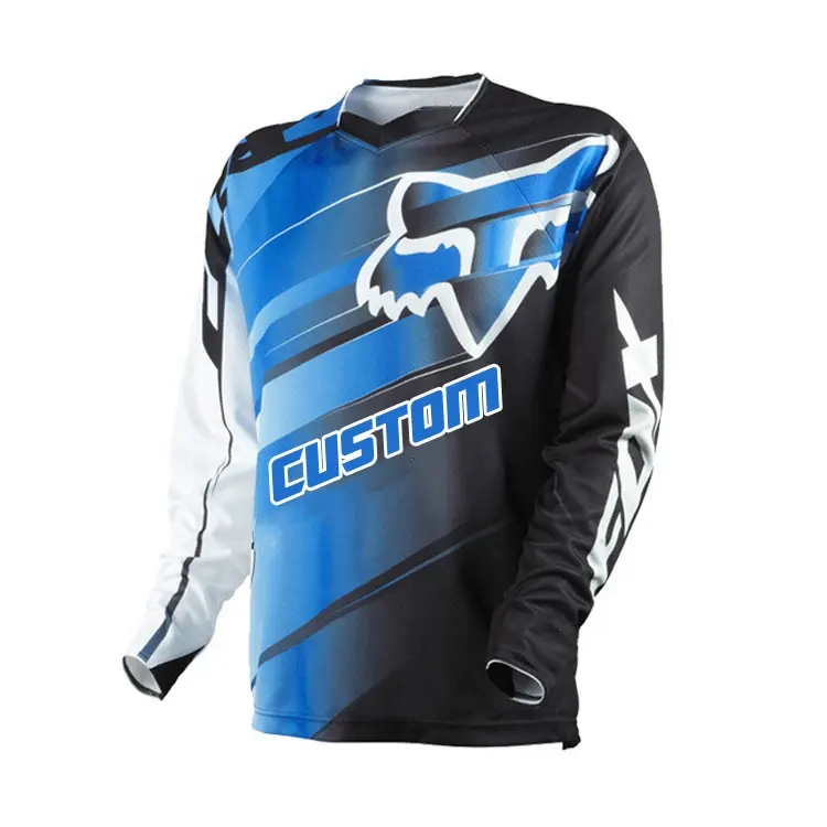 Camicie in jersey motocross a maniche lunghe a sublimazione in poliestere all'ingrosso camicia BMX