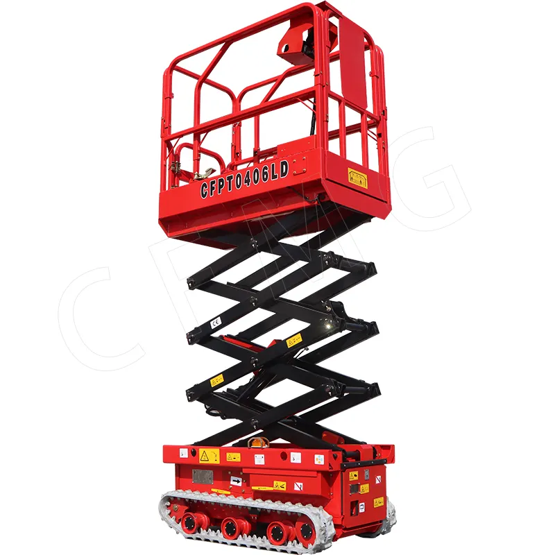 Thương hiệu chất lượng cao nặng địa hình gồ ghề Crawler không khí Scissor Lift electro-thủy lực trên không làm việc xe