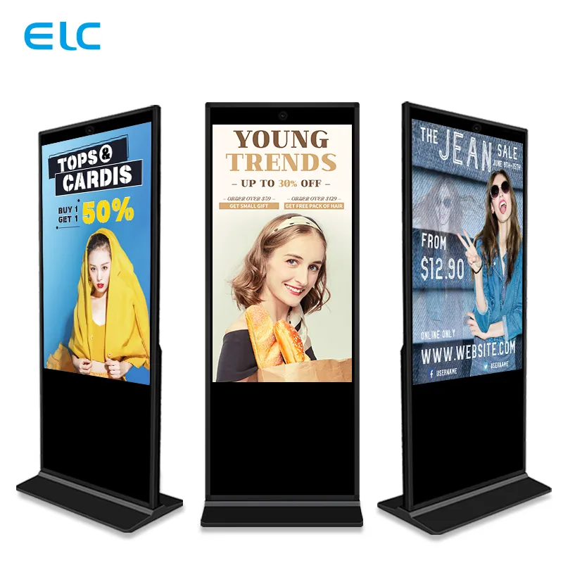 Nuovo design 55 pollici touch screen a infrarossi IPS centri commerciali nero USB rj45 indoor android pubblicità attrezzature da gioco