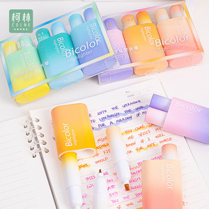 Color de ojos, dos colores, resaltador de dos cabezas, cabeza suave, cambio gradual, marcador de alto valor, los estudiantes usan el color para dibujar puntos clave - Product Image 4