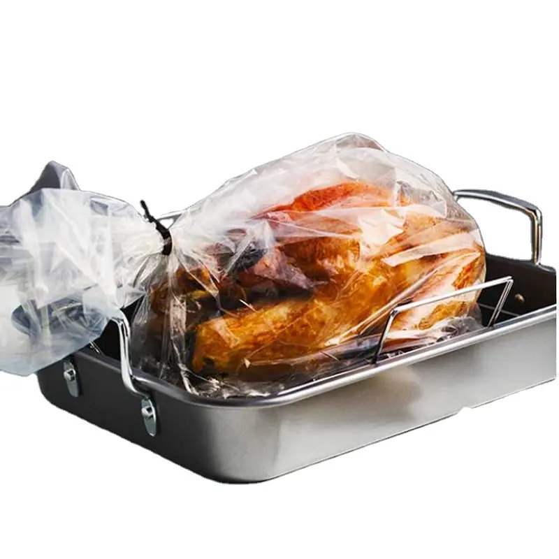 ถุงอบไก่งวงอบไก่พลาสติกสำหรับไมโครเวฟอบอาหารเกรดอาหารทนต่ออุณหภูมิสูงแบบใช้แล้วทิ้ง