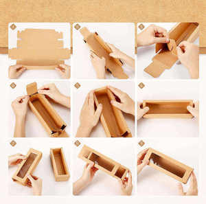 Biểu tượng tùy chỉnh Cookie Macaron giấy kraft trượt ra mở ngăn kéo hộp với cửa sổ - Product Image 2