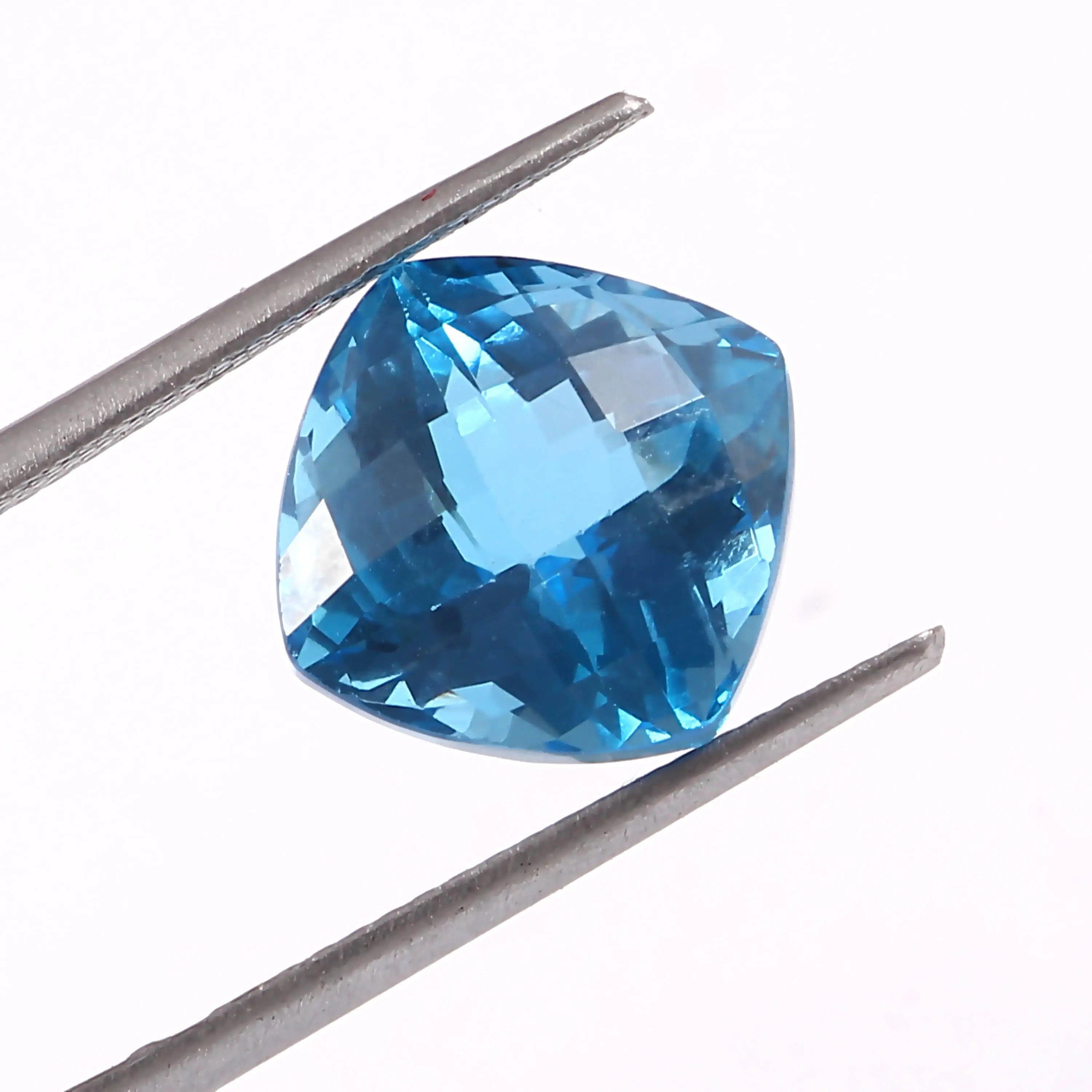 8.80 Cts. swissBlue Naturale Topazio Sfaccettato Cuscino a Forma di Allentato Della Pietra Preziosa, Natural Swiss Topazio Azzurro Per La Fabbricazione di Gioielli Preziosi, 11M