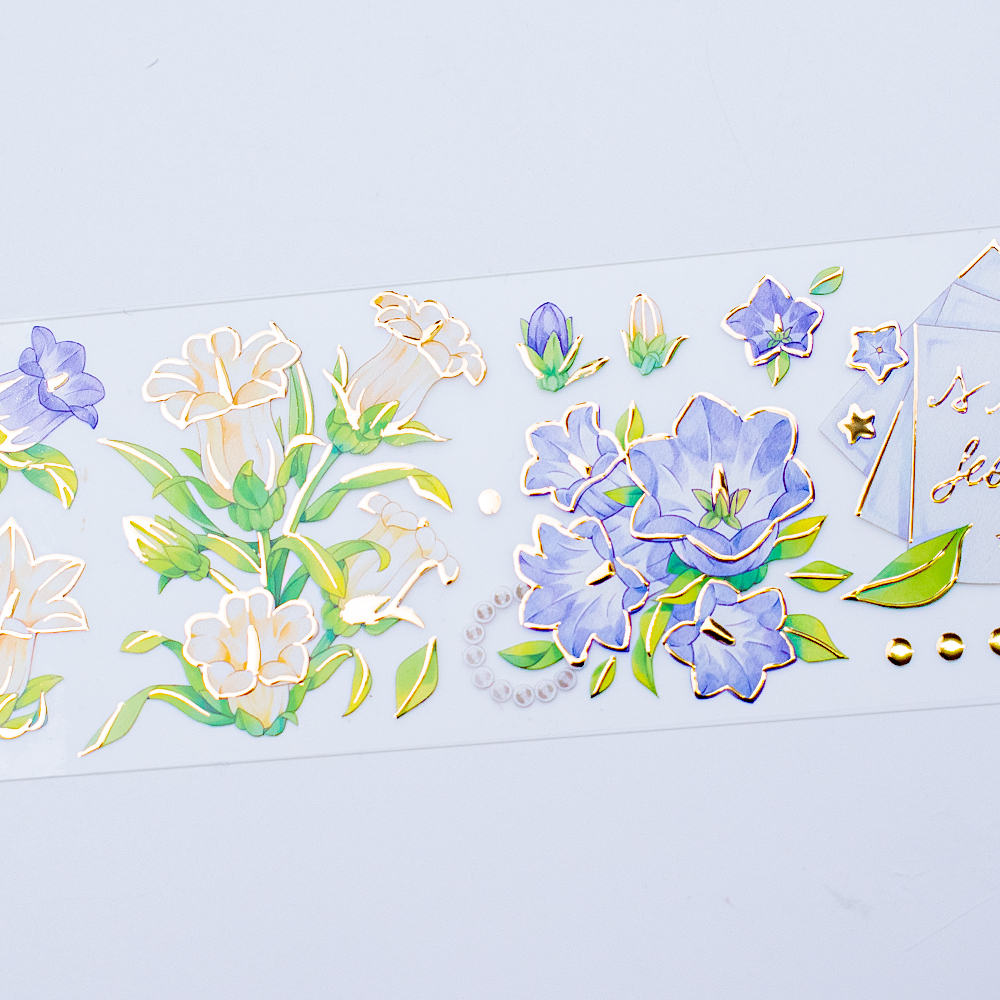 Matte PET + gold foil + release line example