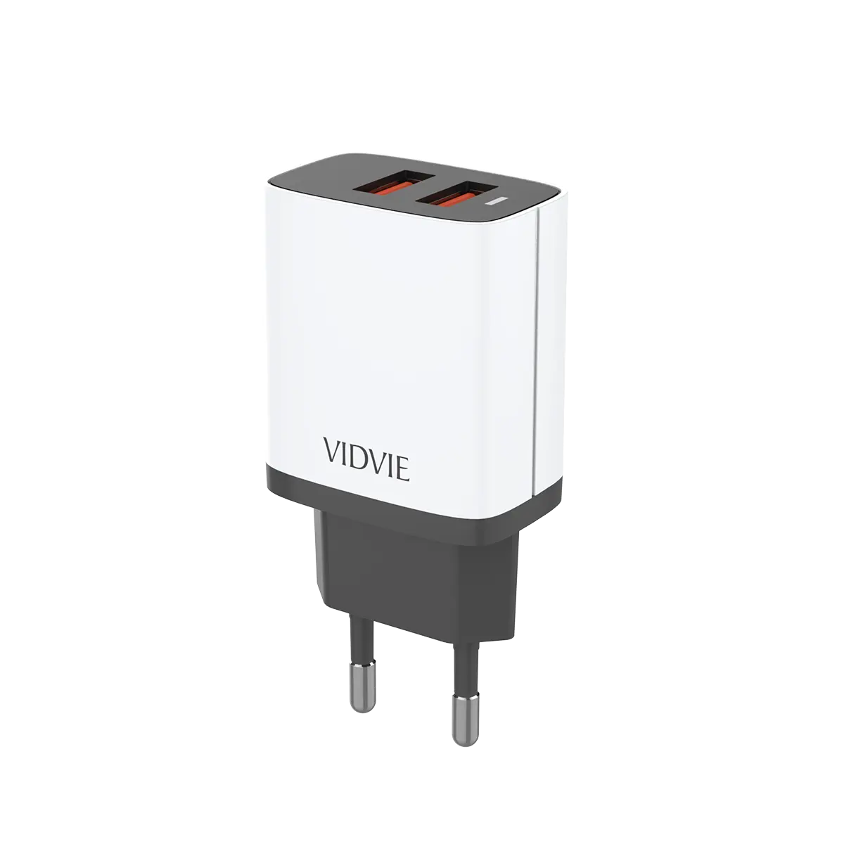 VIDVIE-cargador de enchufe de pared Universal, adaptador de teléfono de alta velocidad de 12 vatios para Motorola, Huawei, iPhone, 2 puertos USB A