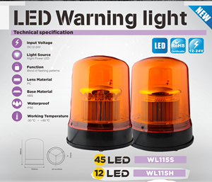 โรงงานOutlet LED Strobe Beacon 12V/24VDCฉุกเฉินไฟเตือนกระพริบAmberคู่โคมไฟสําหรับBritax WL115 - Product Image 6