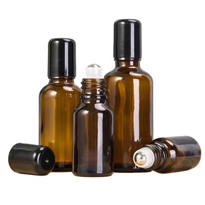 卸売空エッセンシャルオイル香水4ml 5ml 8ml 10mlフロストクリアアンバー30mlローラーボトル金属ローラーボール付き - Product Image 1