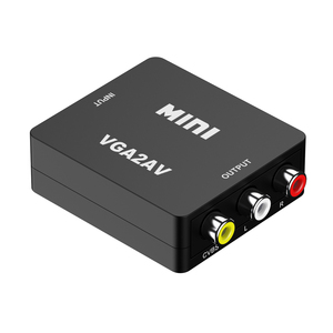 Mini PVC Jacket <strong>VGA</strong> <strong>to</strong> AV Converter <strong>RCA</strong> Adapter 3.5MM Audio PC TV Conversion with Combination Shielding Monitor Box