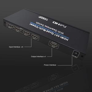 Multi-visor Full HD 1080P, 4x1, HDMI, 4 entradas, 1 salida con interruptor sin costura